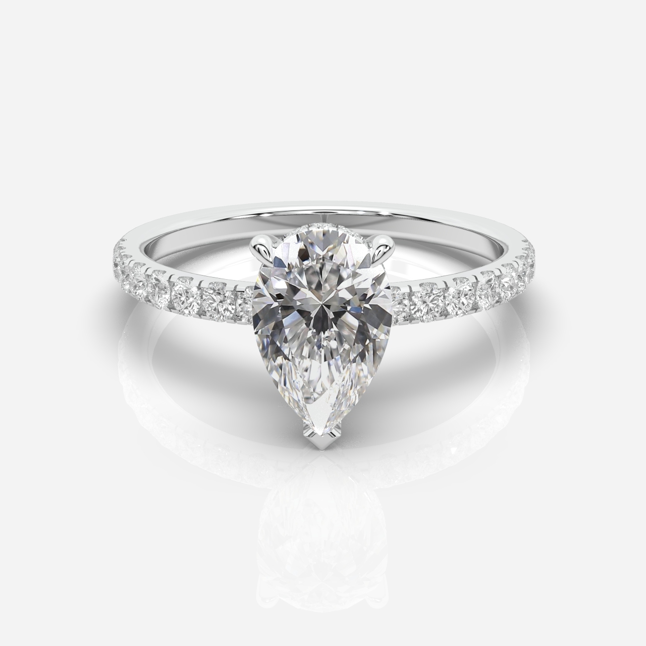 Juliette Hidden Halo and Diamond Band Pear